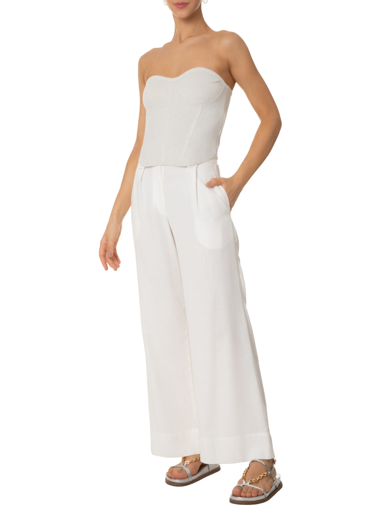 Corselet Tricot Brilho Cinza Dress To