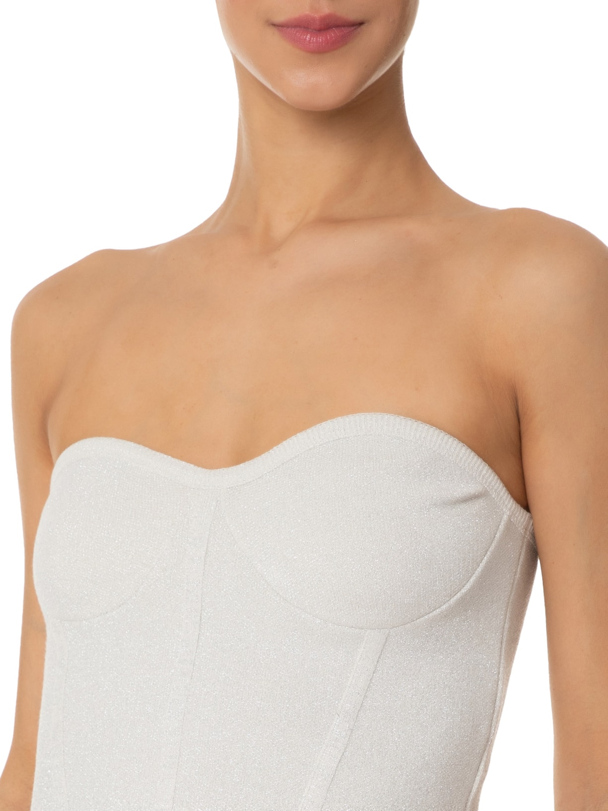 Corselet Tricot Brilho Cinza Dress To