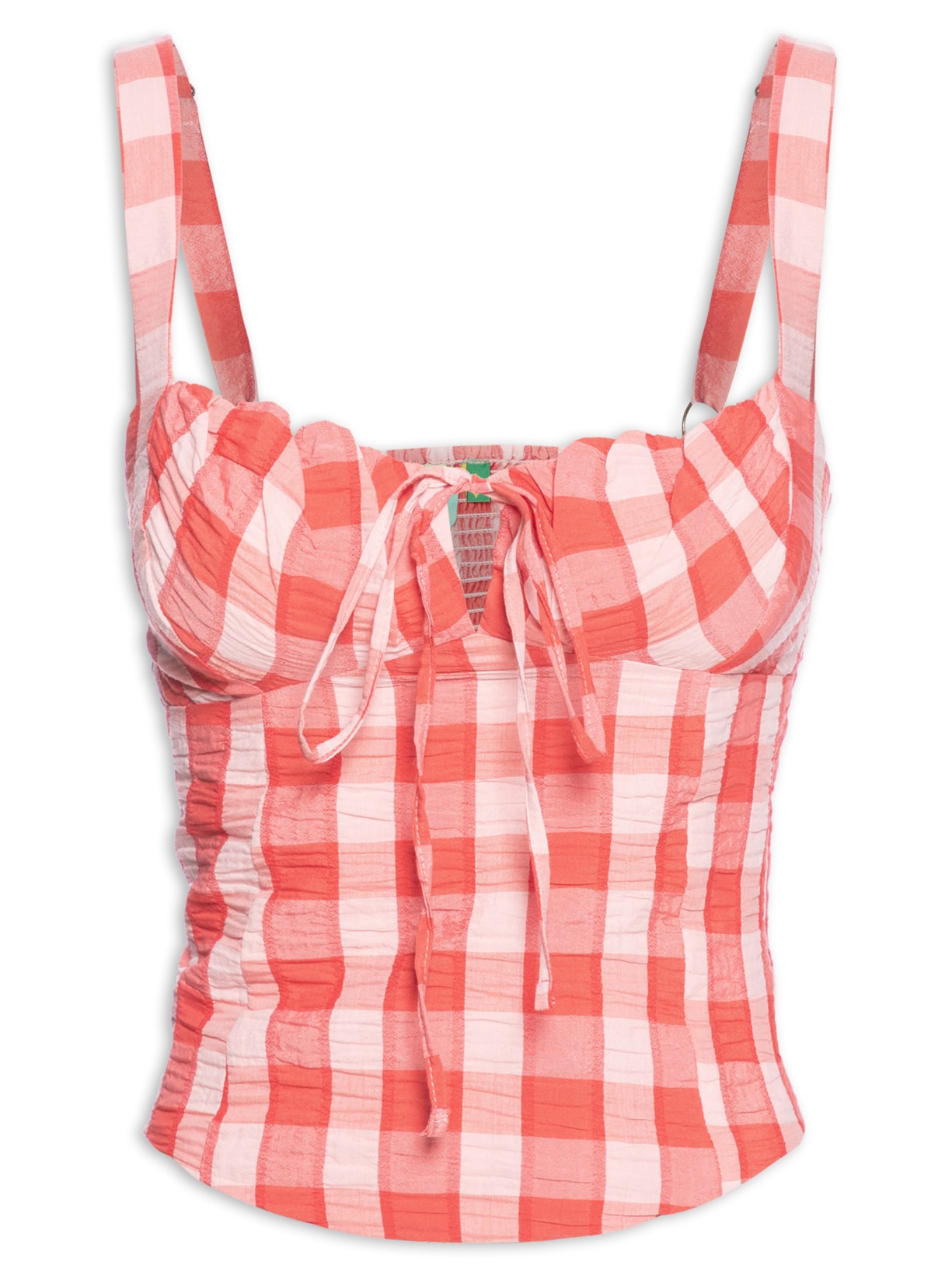 Corselet Xadrez Trancoso Vermelho  Farm