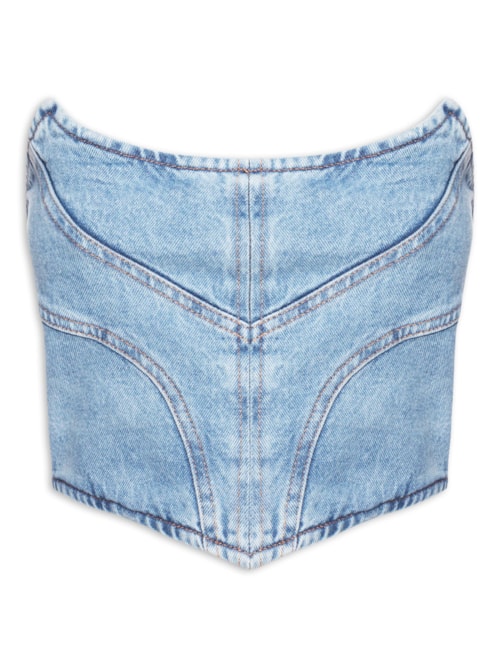 Corset Feminino Jeans - Azul