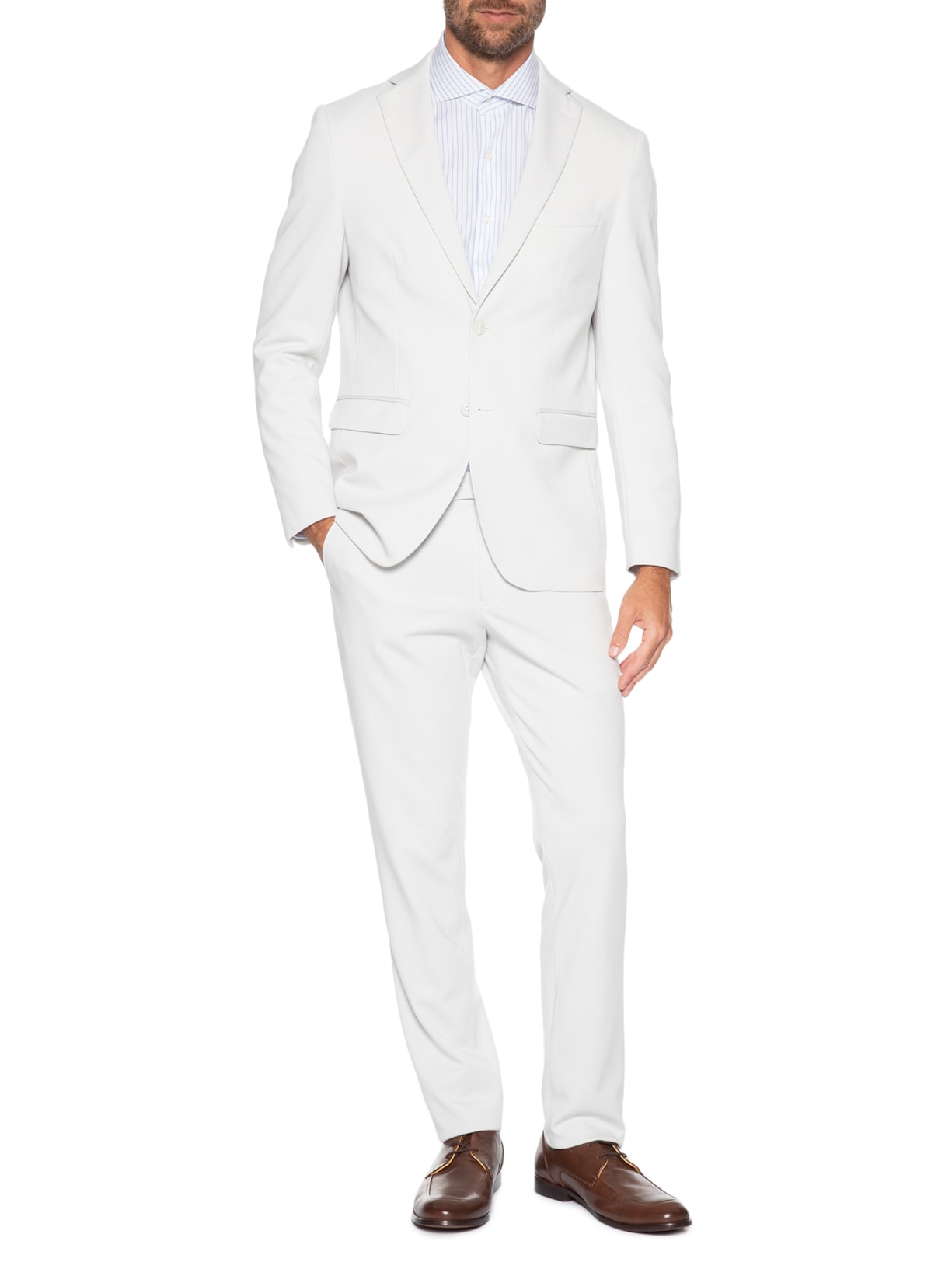Costume Masculino Comfort Formal em Tencel Cinza '2 Essential