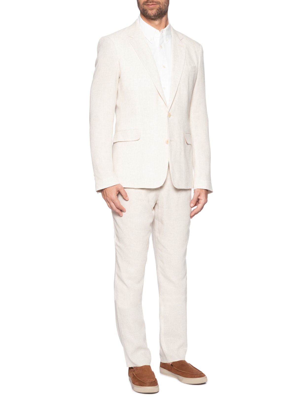 Costume Masculino De Linho Bege Calvin Klein - White Label