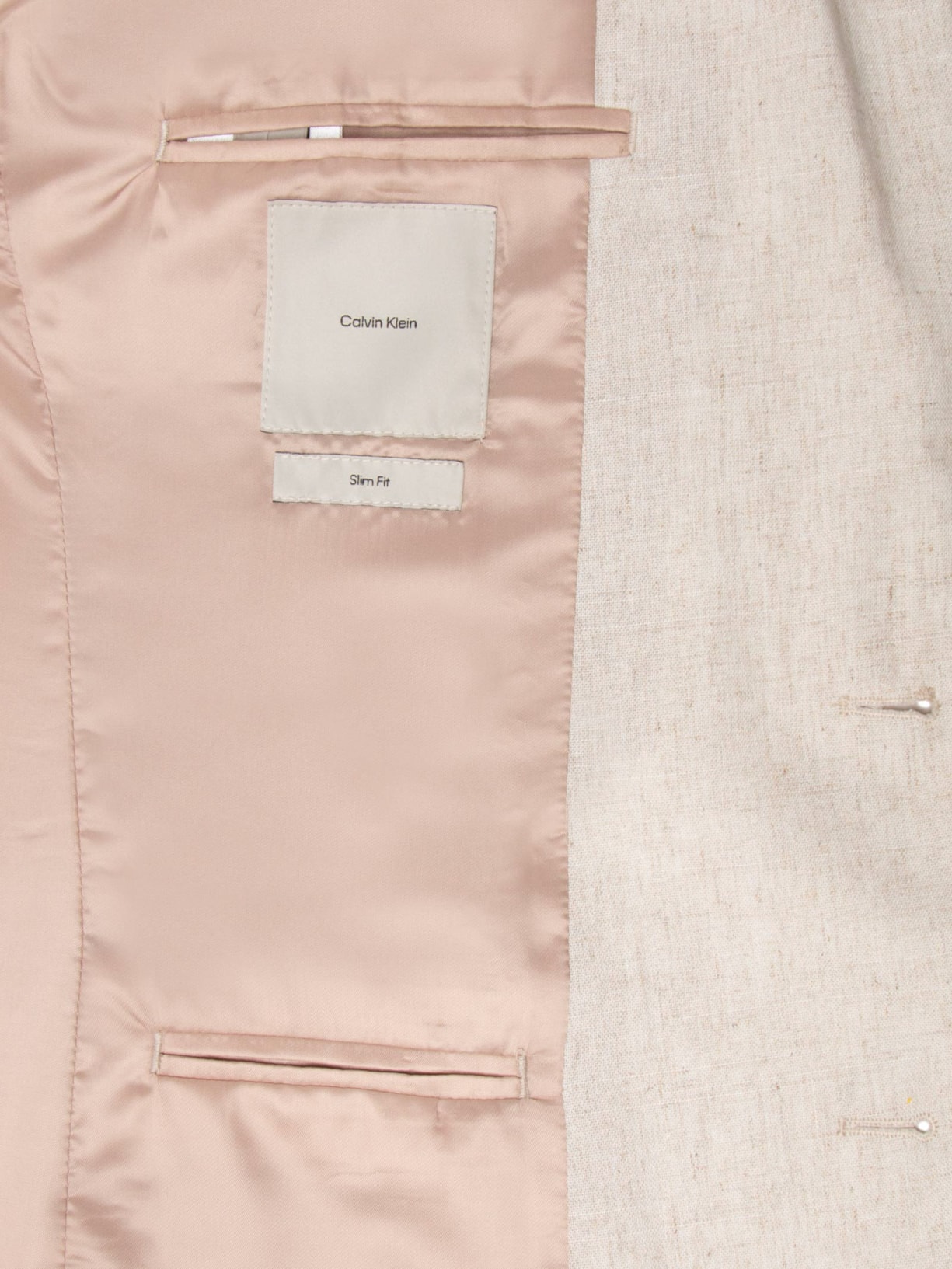 Costume Masculino De Linho Bege Calvin Klein - White Label