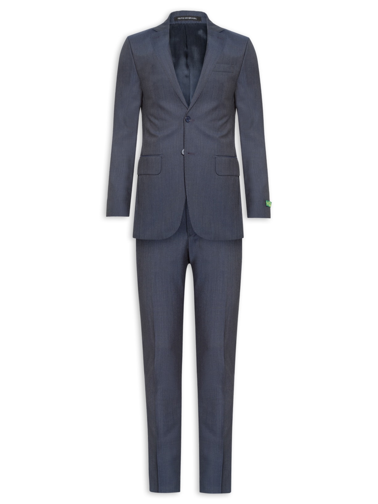 Costume Masculino Forrado 2 Botões Slim - Azul