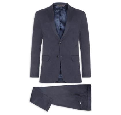 Costume Masculino Misto Viscose Liso - Azul