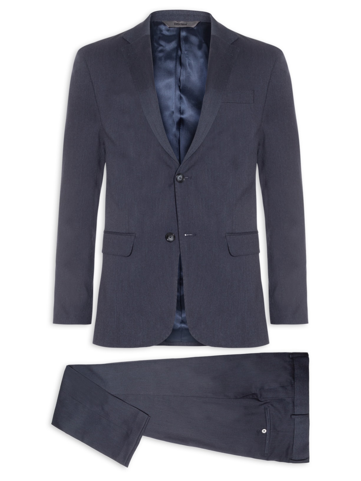 Costume Masculino Misto Viscose Liso - Azul