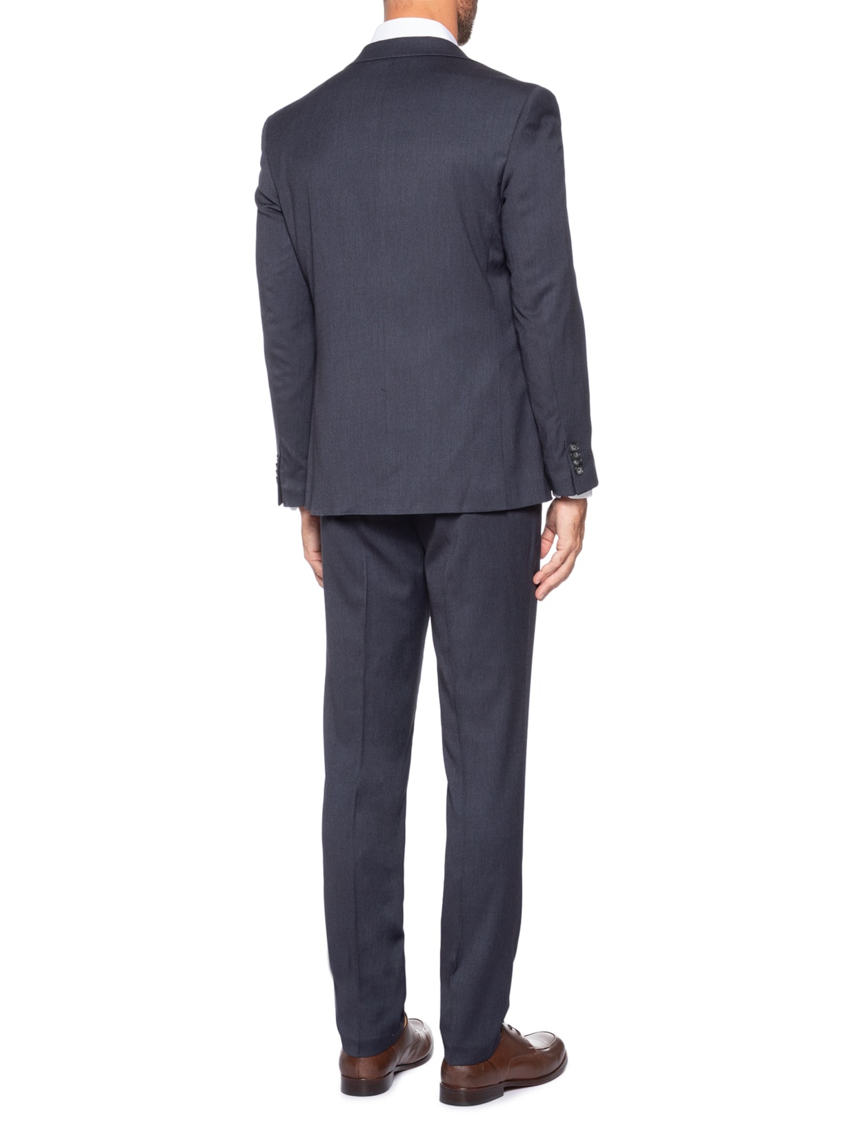 Costume Masculino Misto Viscose Liso Azul Oficina Reserva