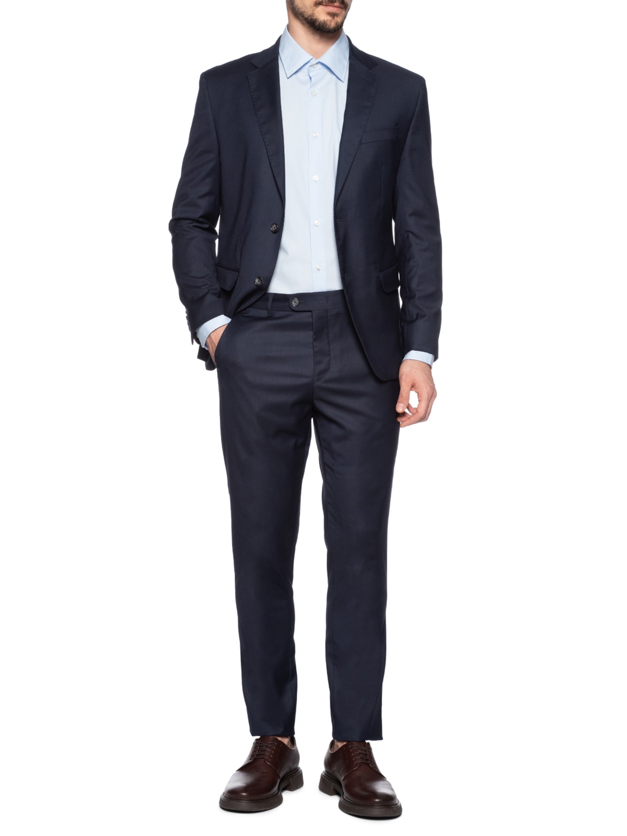 Costume Masculino Modena Liso Azul Oficina Reserva