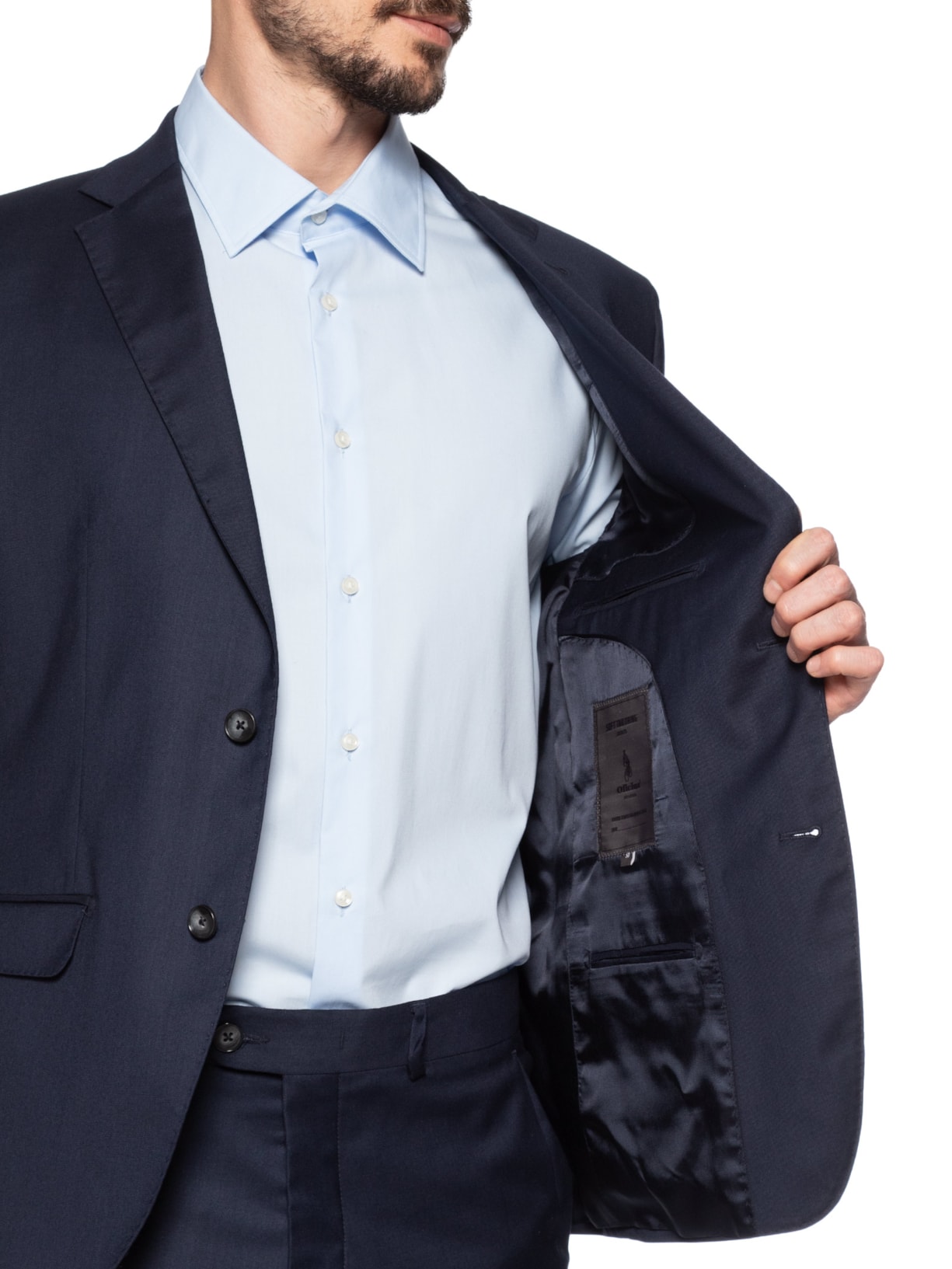 Costume Masculino Modena Liso Azul Oficina Reserva