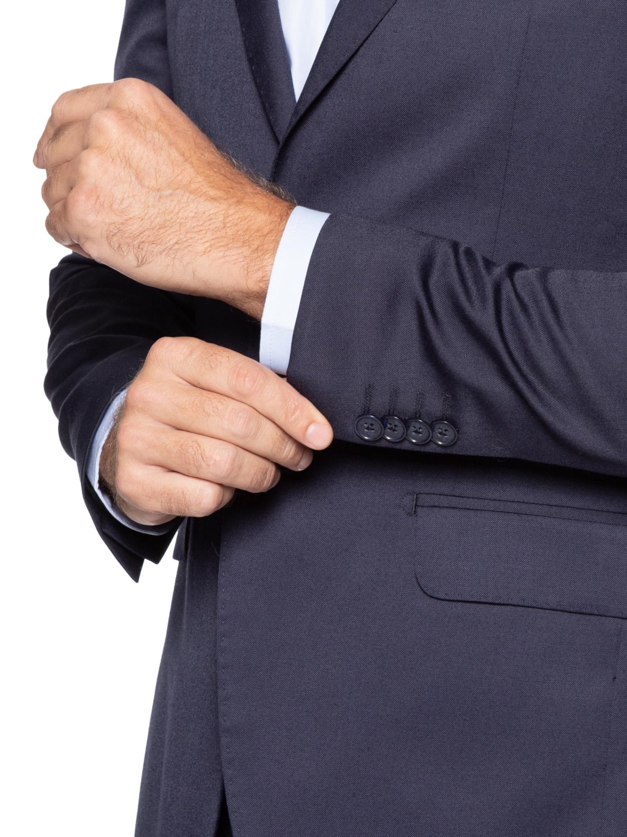 Costume Masculino Polilã Liso Forrado Azul Paramount Alfaiataria