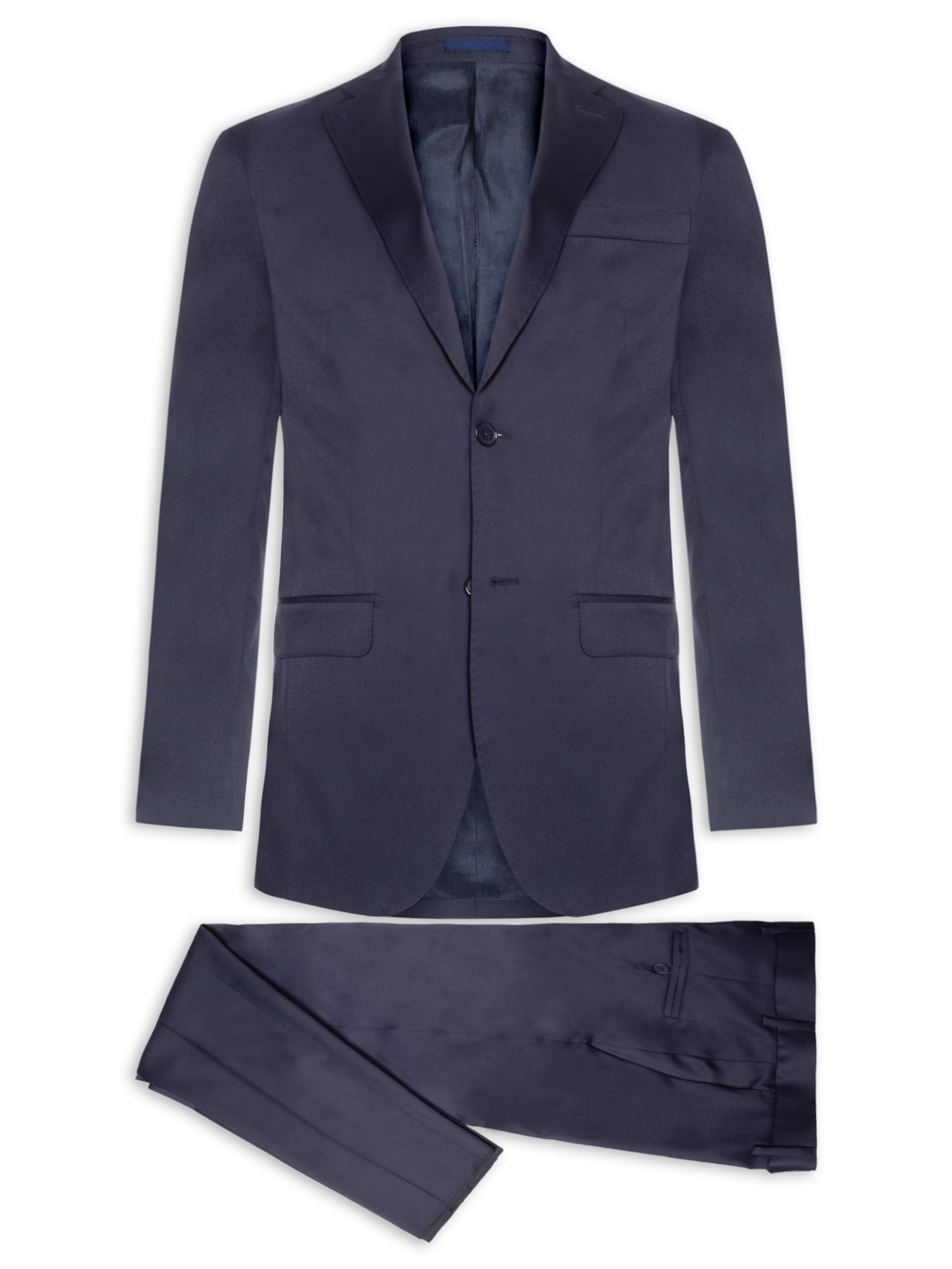 Costume Masculino Polilã Liso Forrado Azul Paramount Alfaiataria