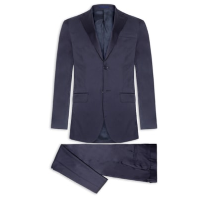 Costume Masculino Polilã Liso Forrado - Azul