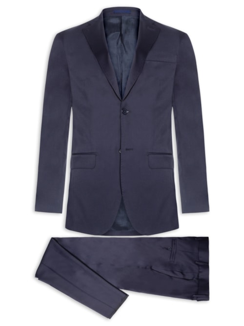Costume Masculino Polilã Liso Forrado - Azul