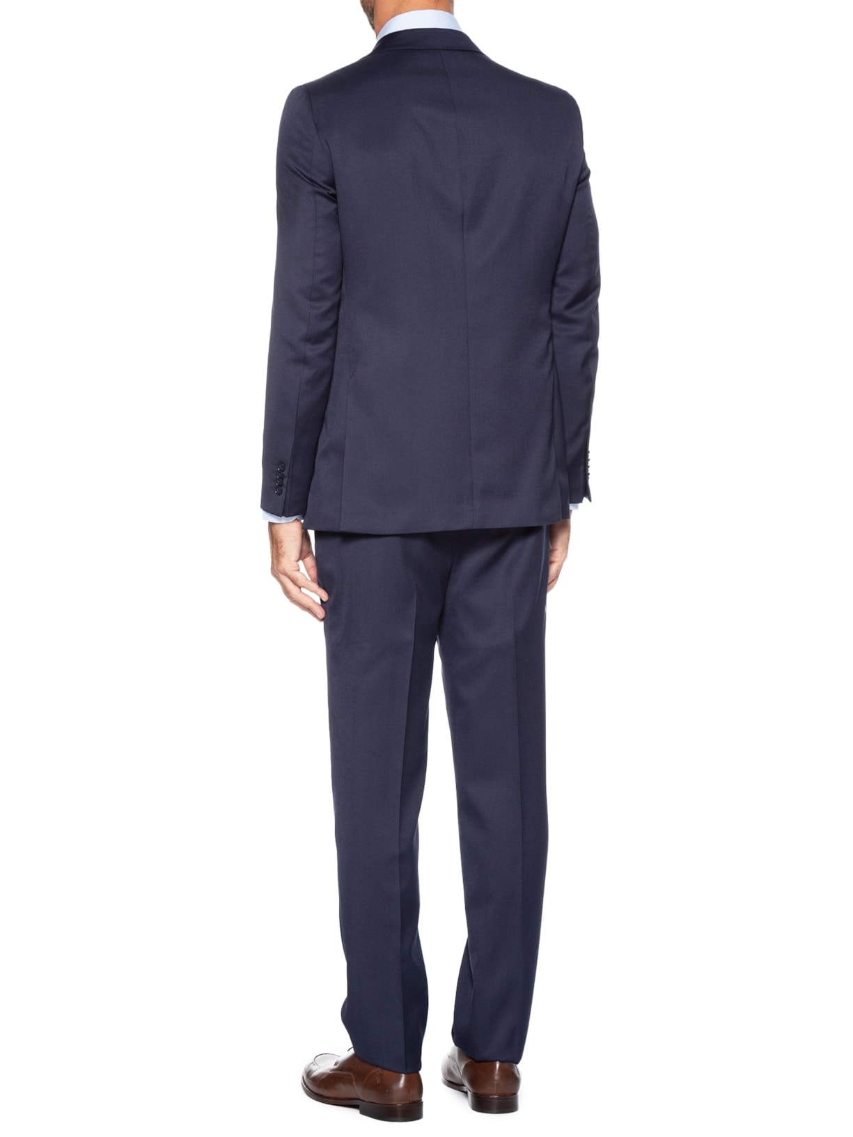 Costume Masculino Polilã Liso Forrado Azul Paramount Alfaiataria