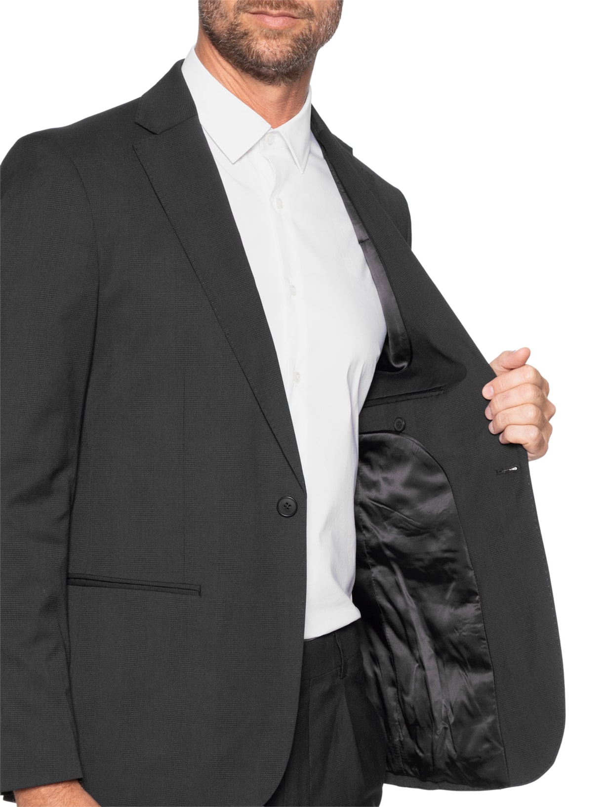 Costume Masculino Social Ponto Palito Slim Preto '2 Essential