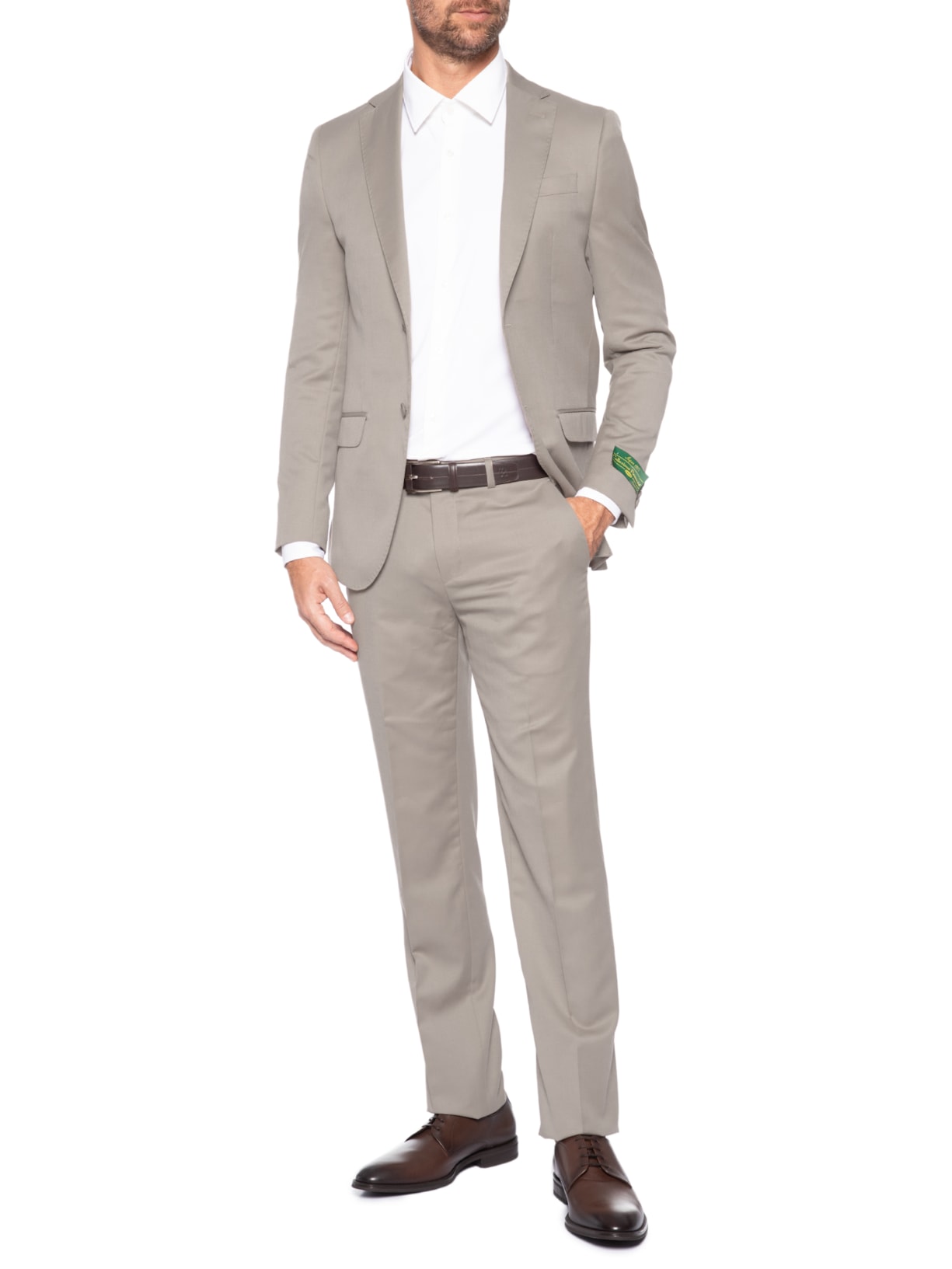 Costume Masculino Super 120 Liso Forrado Bege Paramount Alfaiataria