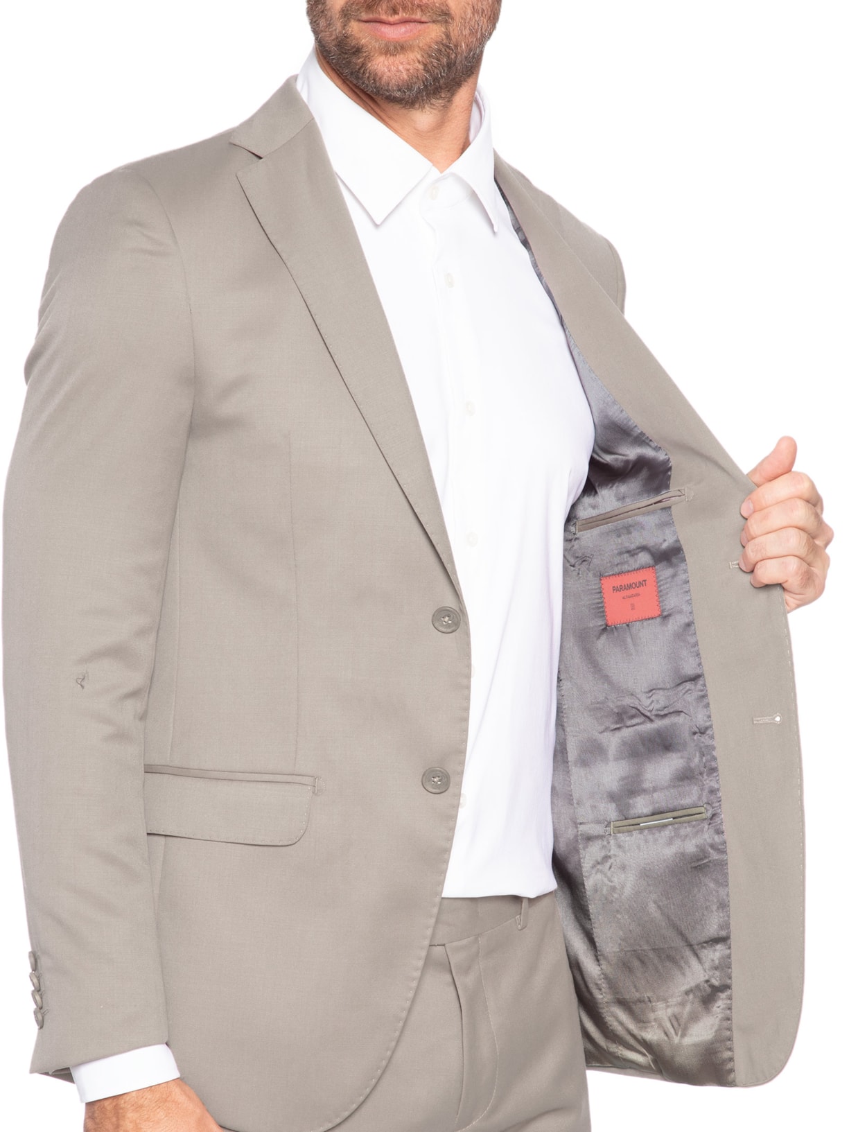 Costume Masculino Super 120 Liso Forrado Bege Paramount Alfaiataria