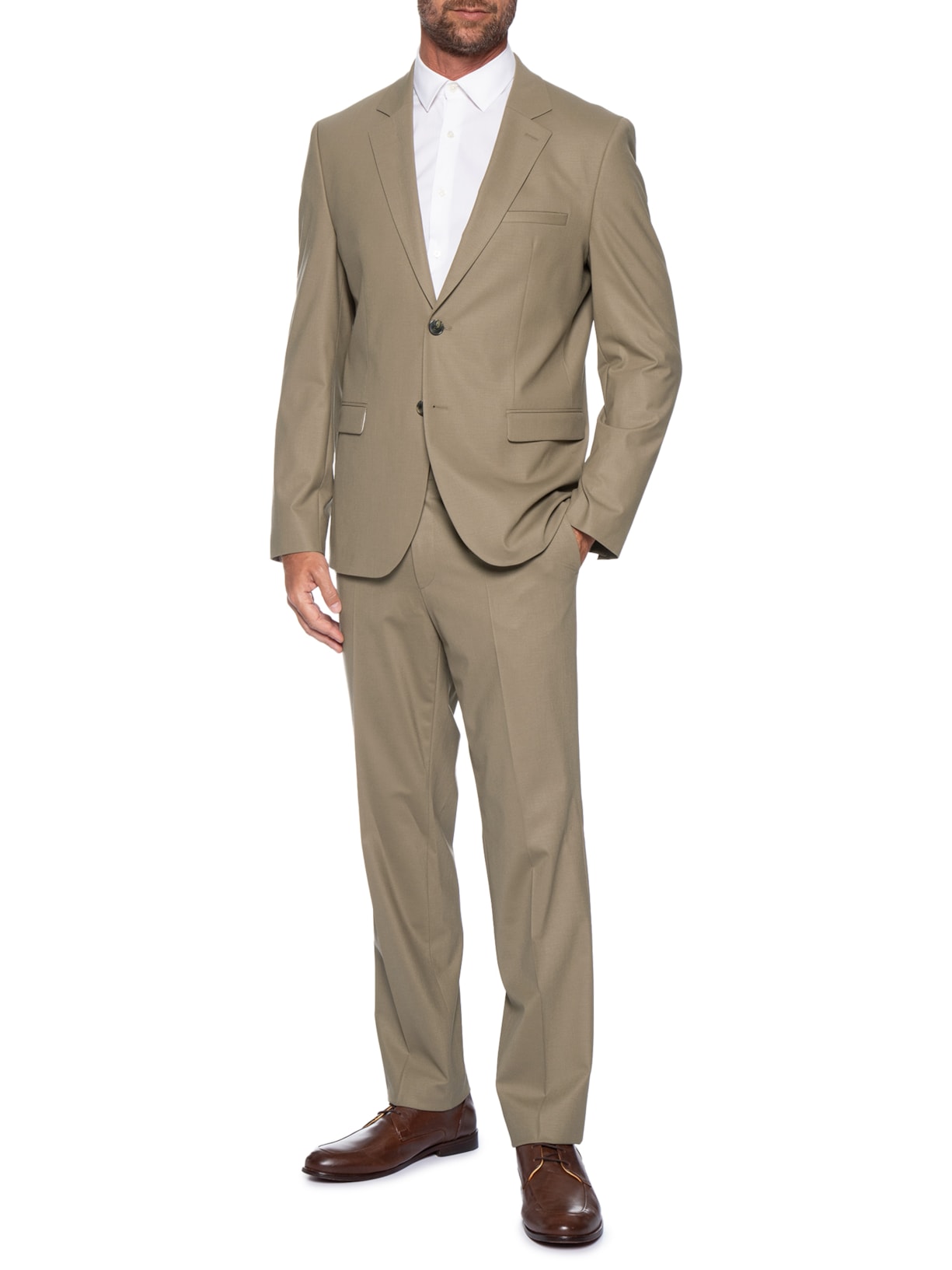 Costume Slim Masculino Arti-Hesten253X Bege Hugo