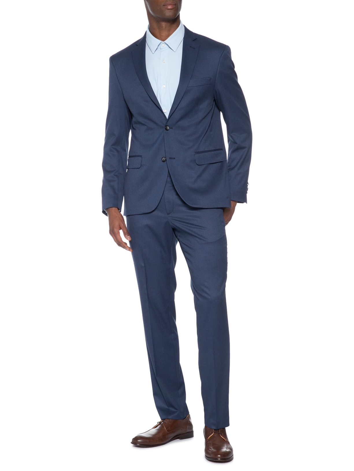 Costume Terno Masculino Liso Azul Oficina Reserva