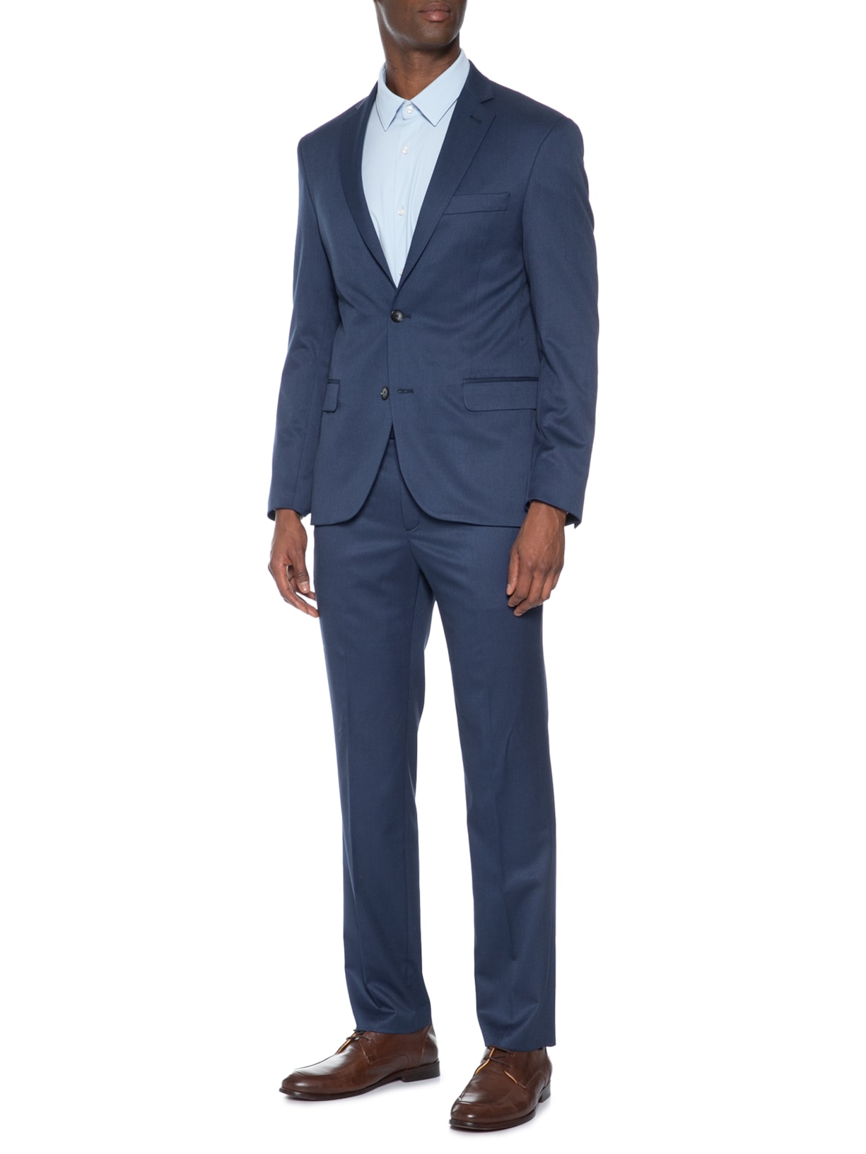 Costume Terno Masculino Liso Azul Oficina Reserva