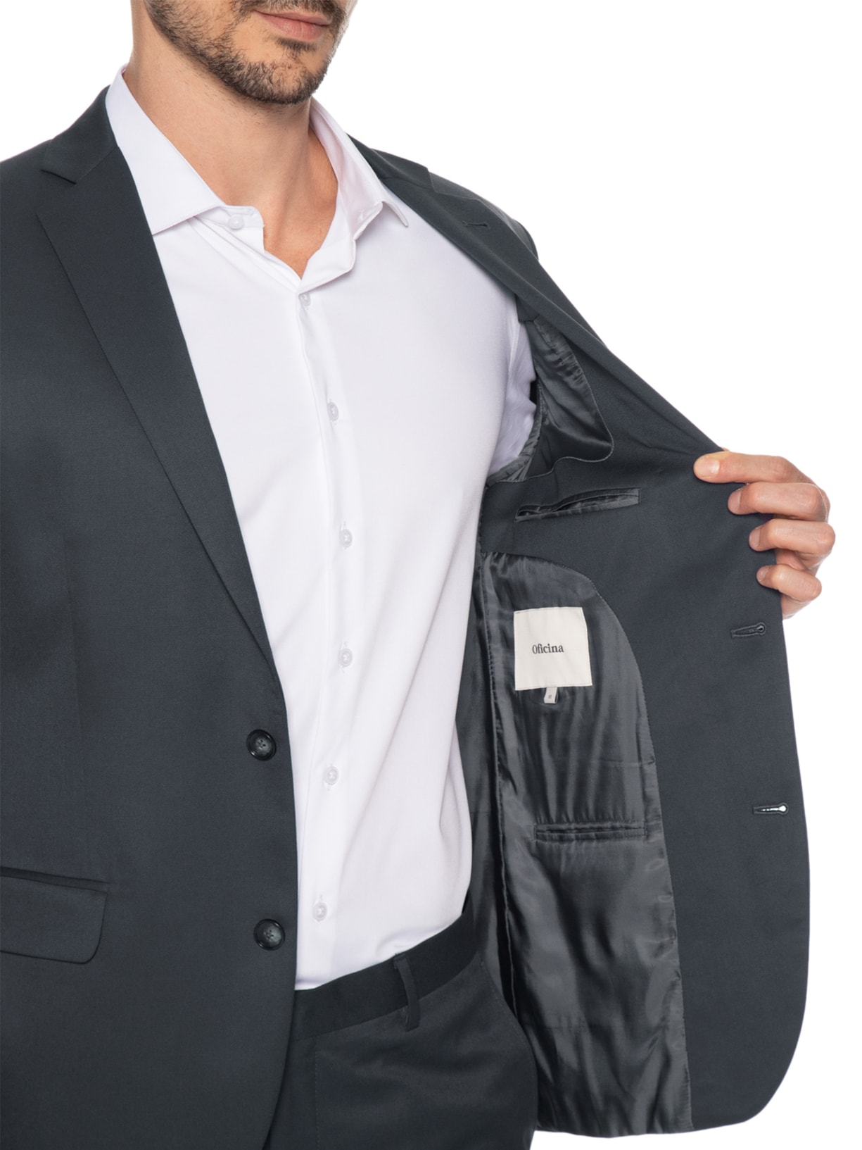 Costume Terno Masculino Liso Cinza Oficina Reserva