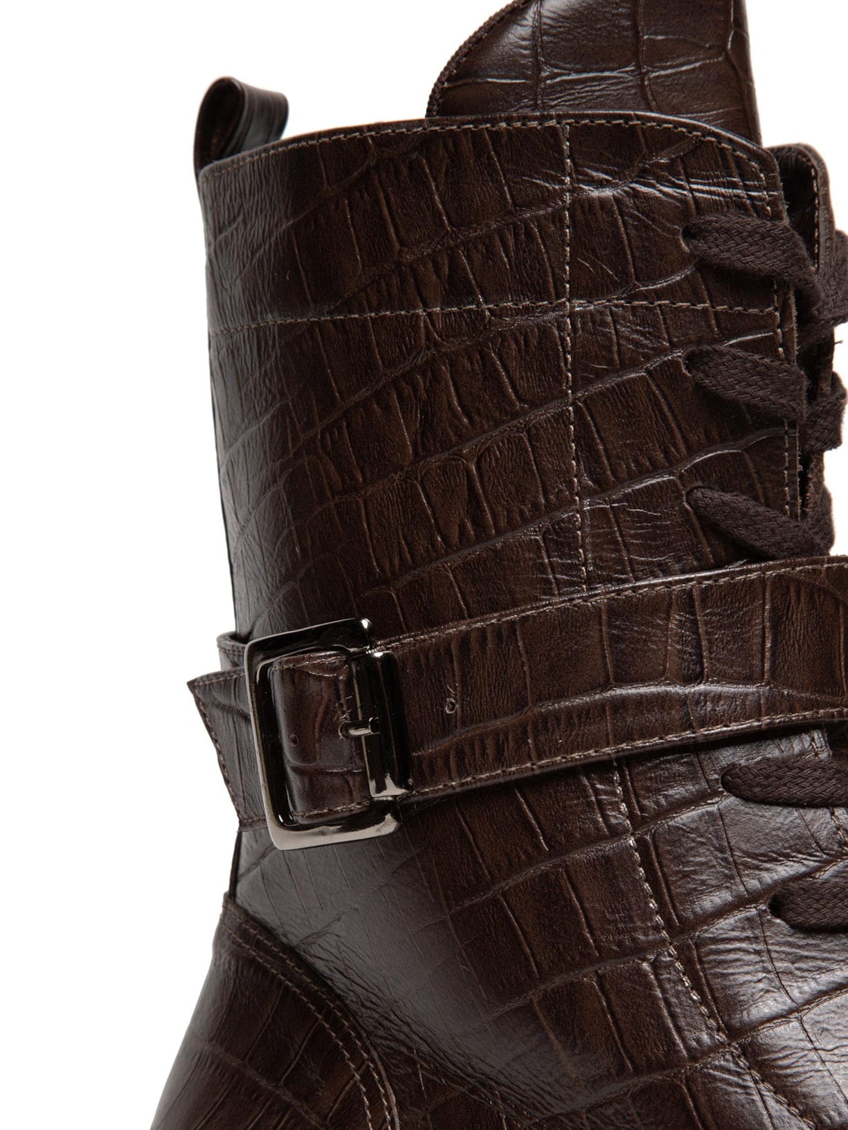 Coturno Feminino Biker Em Couro Com Fivela Marrom Basiq