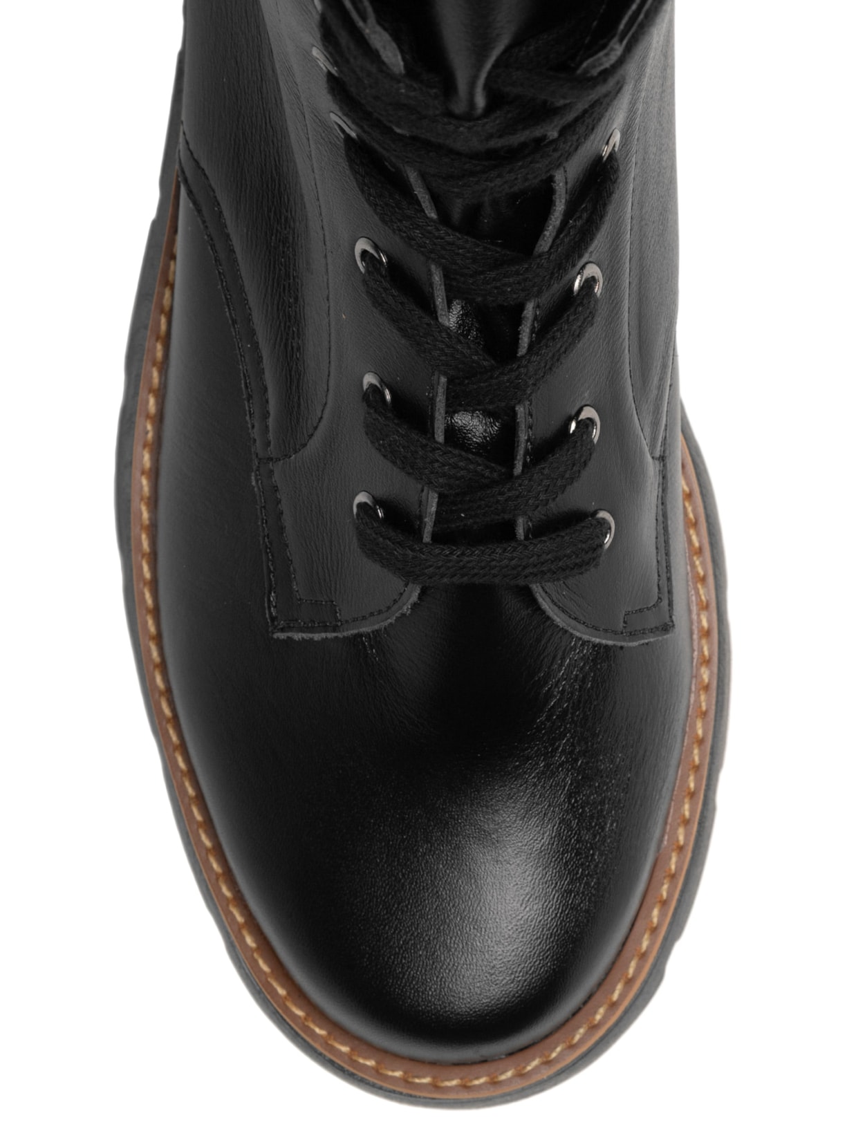 Coturno Feminino Couro Cano Baixo Preto Basiq