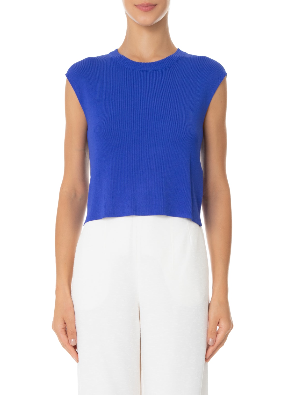 Cropped Feminino Tricot Azul '2Essential