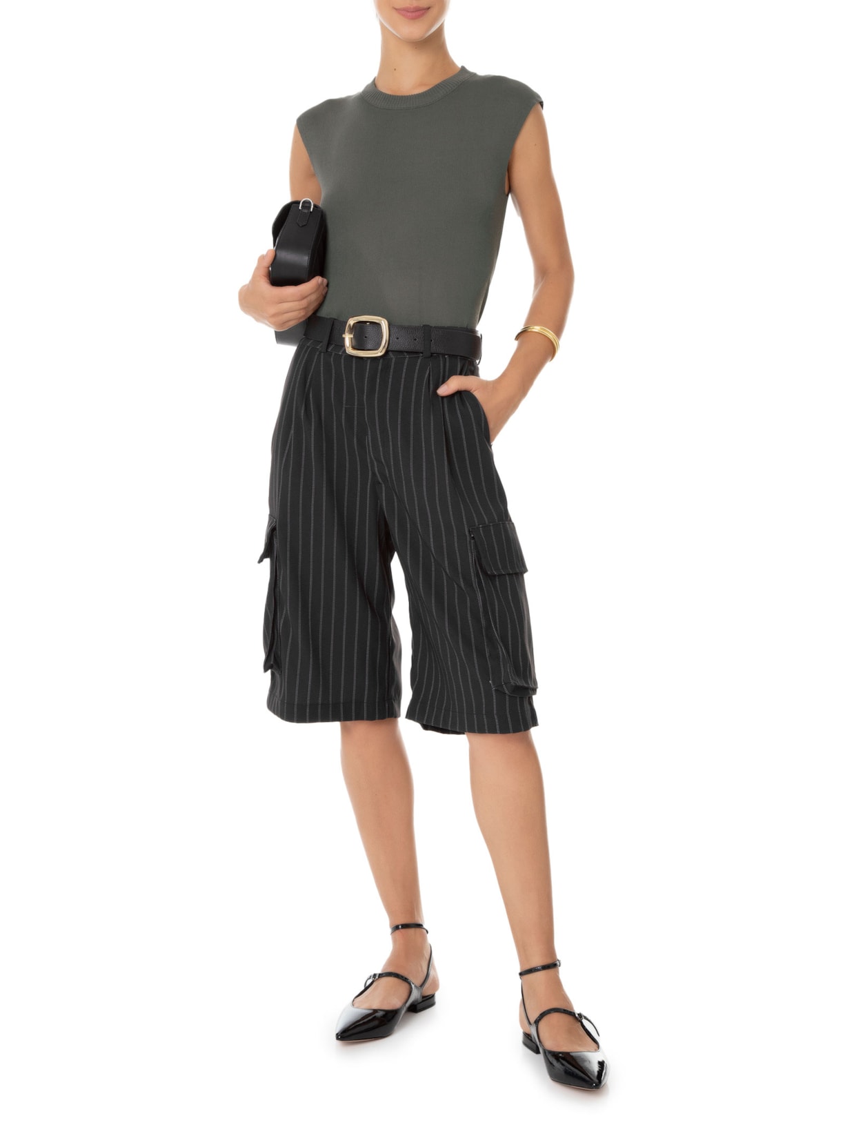 Cropped Feminino Tricot Cinza '2Essential