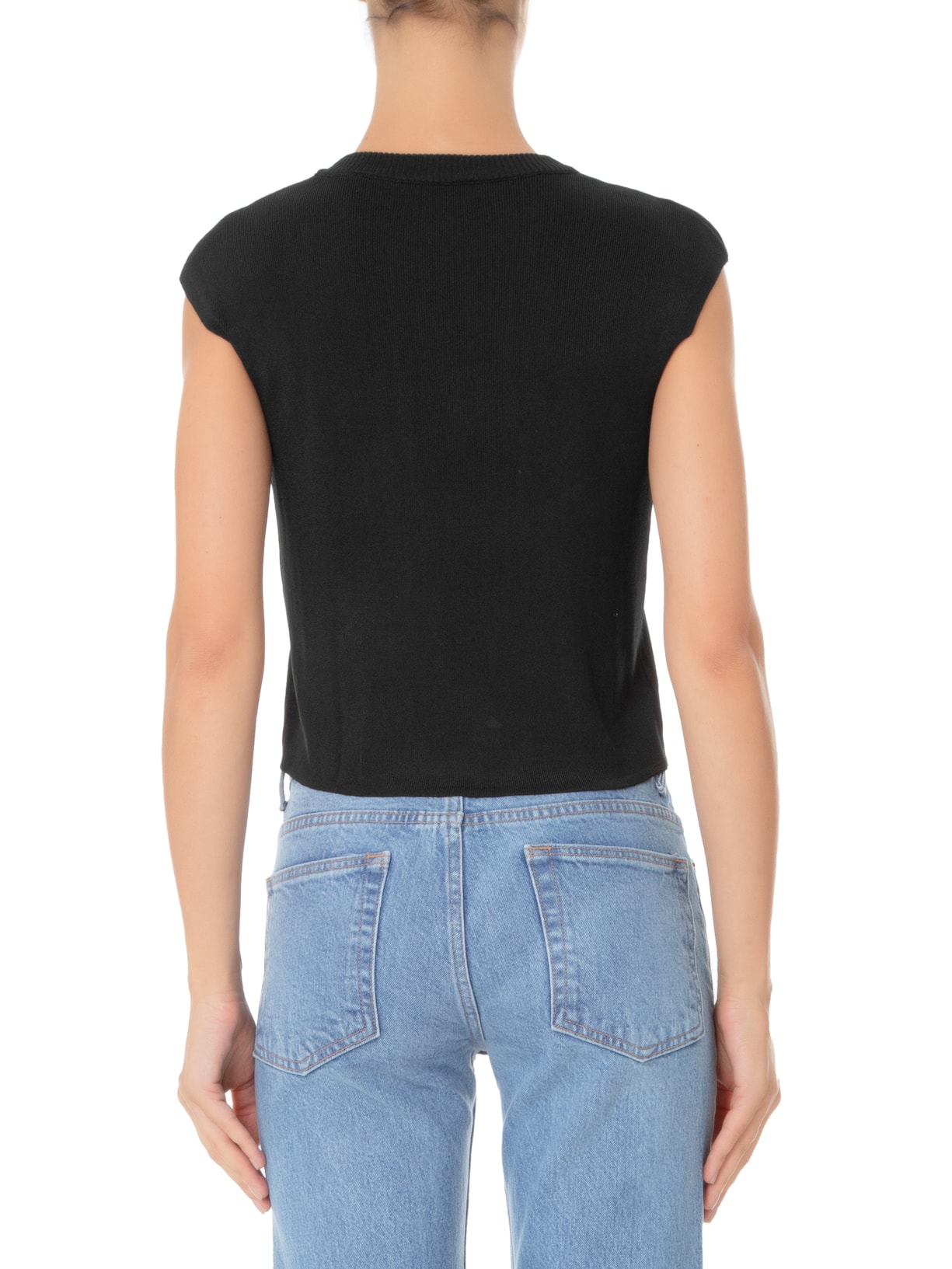 Cropped Feminino Tricot Preto '2Essential