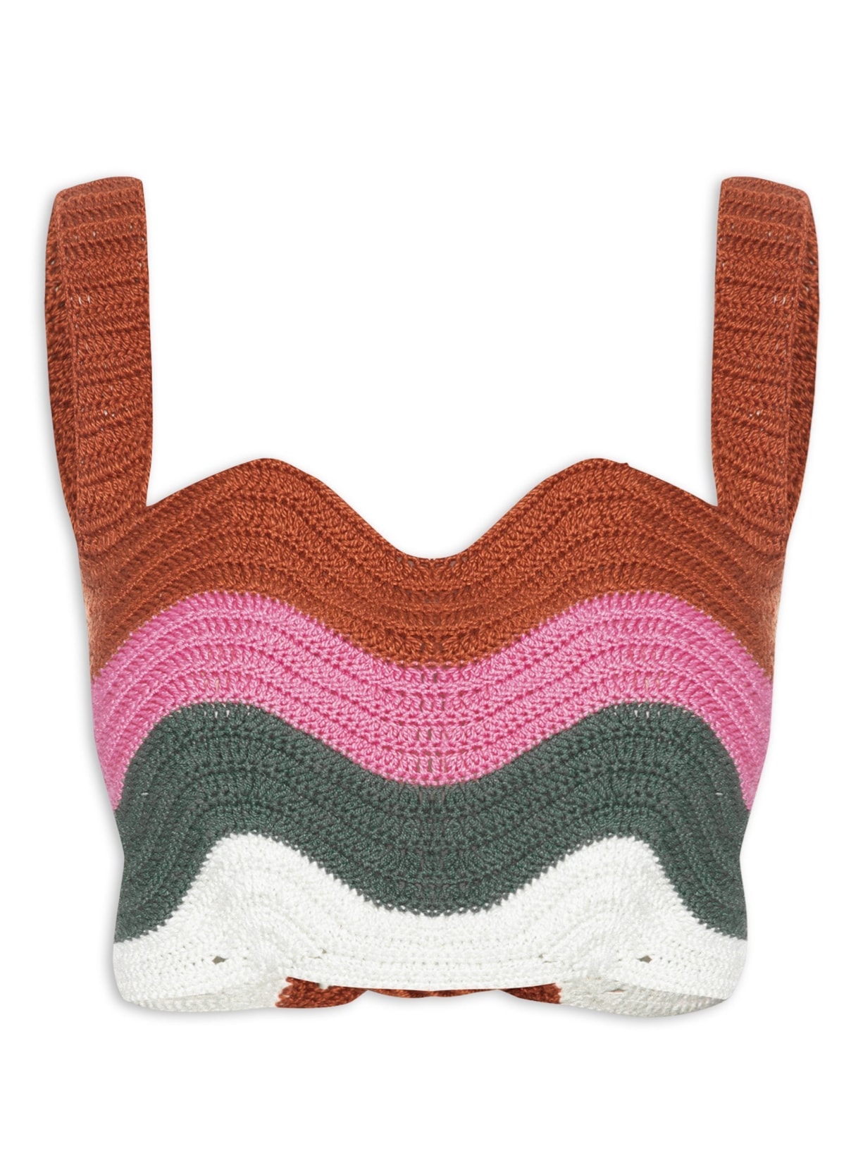 Cropped Ondas Crochet - Rosa