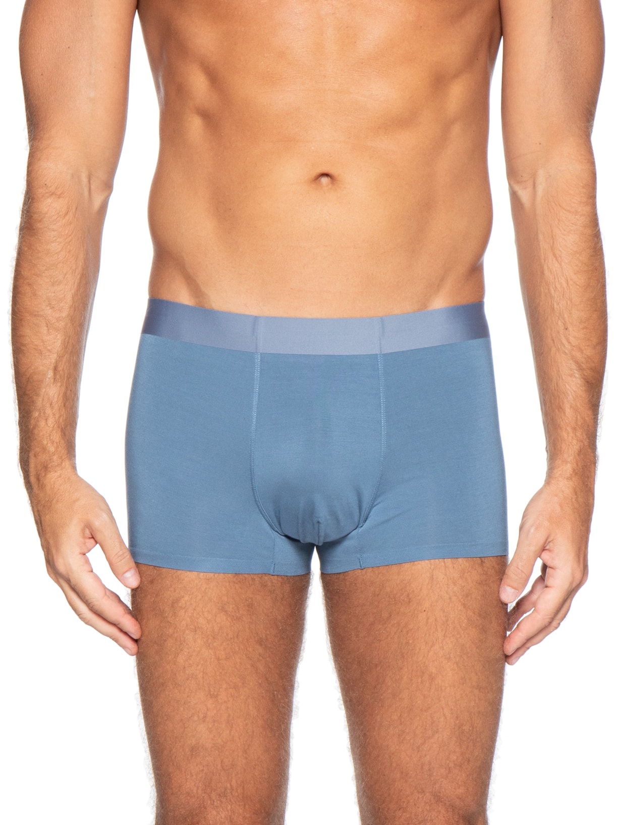 Cueca Box Modal Com Elastano Azul Basiq Men