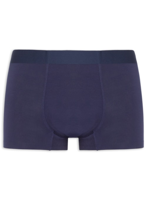 Cueca Box Modal Com Elastano - Azul