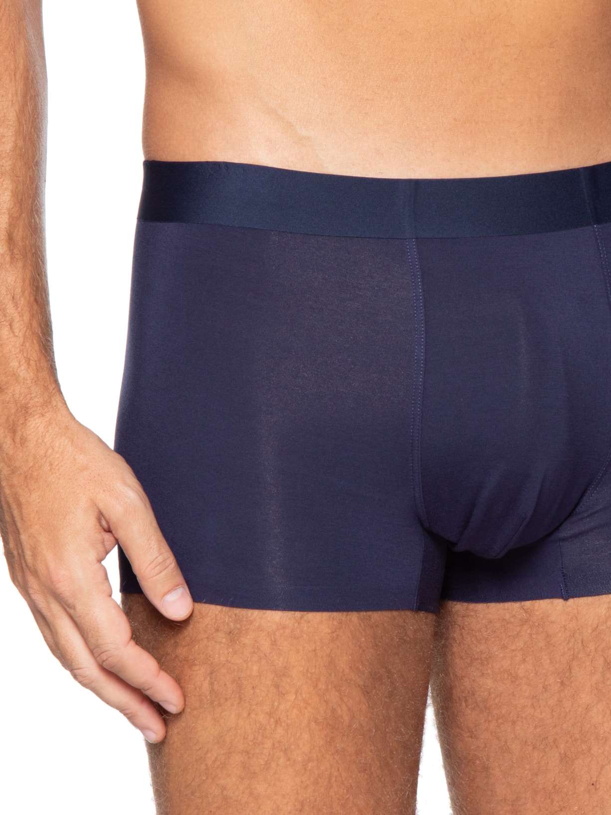 Cueca Box Modal Com Elastano Azul Basiq Men