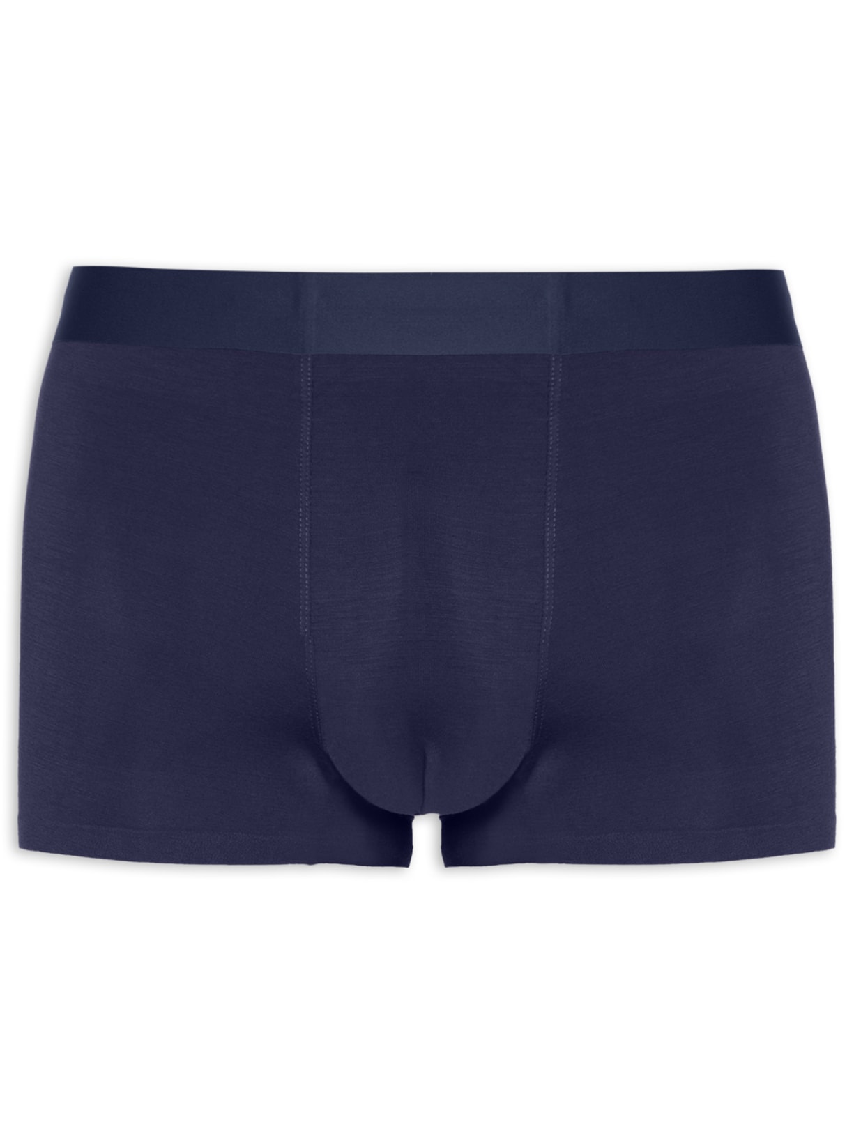 Cueca Box Modal Com Elastano Azul Basiq Men