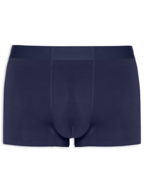 Cueca Box Modal Com Elastano - Azul