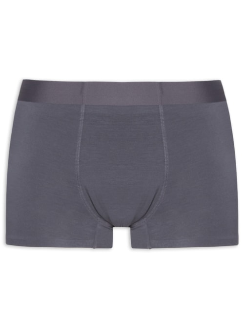 Cueca Box Modal Com Elastano - Cinza