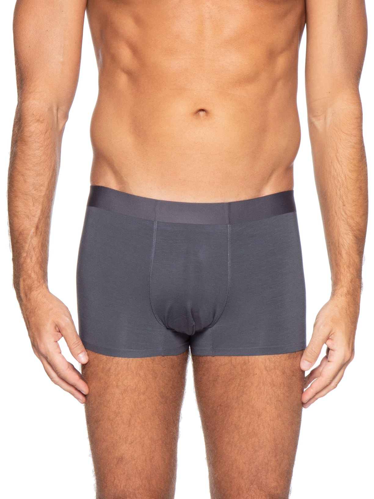 Cueca Box Modal Com Elastano Cinza Basiq Men