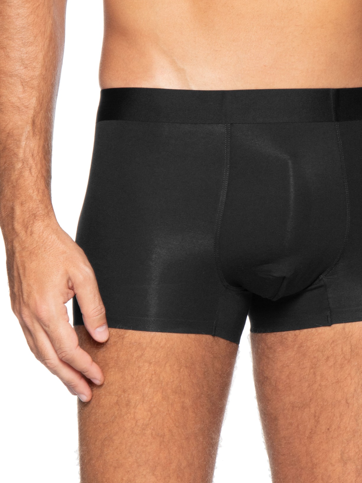 Cueca Box Modal Com Elastano Preto Basiq Men