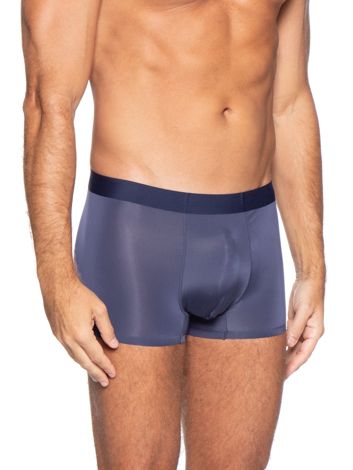 Cueca Box Sem Costura Poliamida Azul Basiq Men