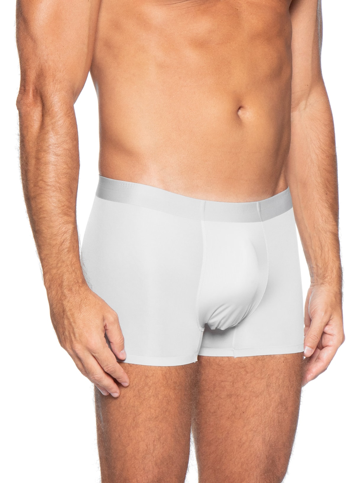 Cueca Box Sem Costura Poliamida Cinza Basiq Men