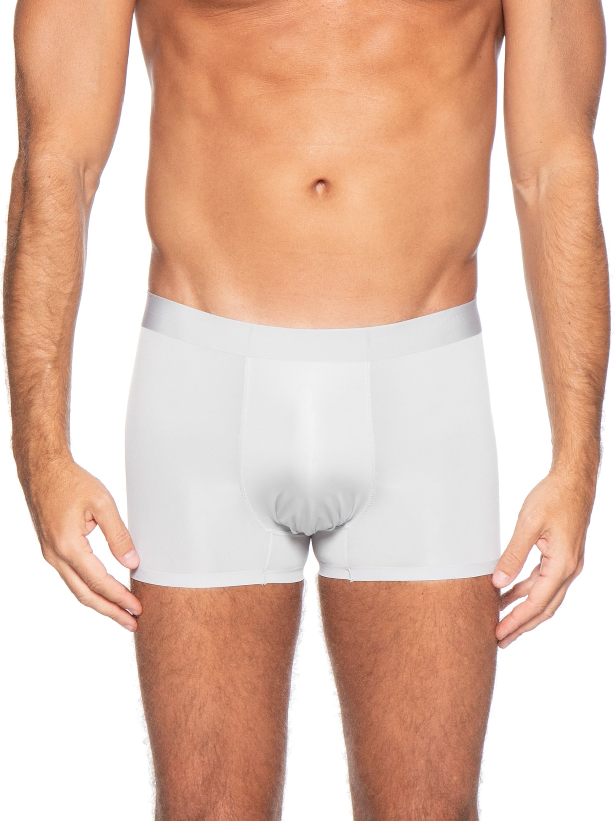 Cueca Box Sem Costura Poliamida Cinza Basiq Men
