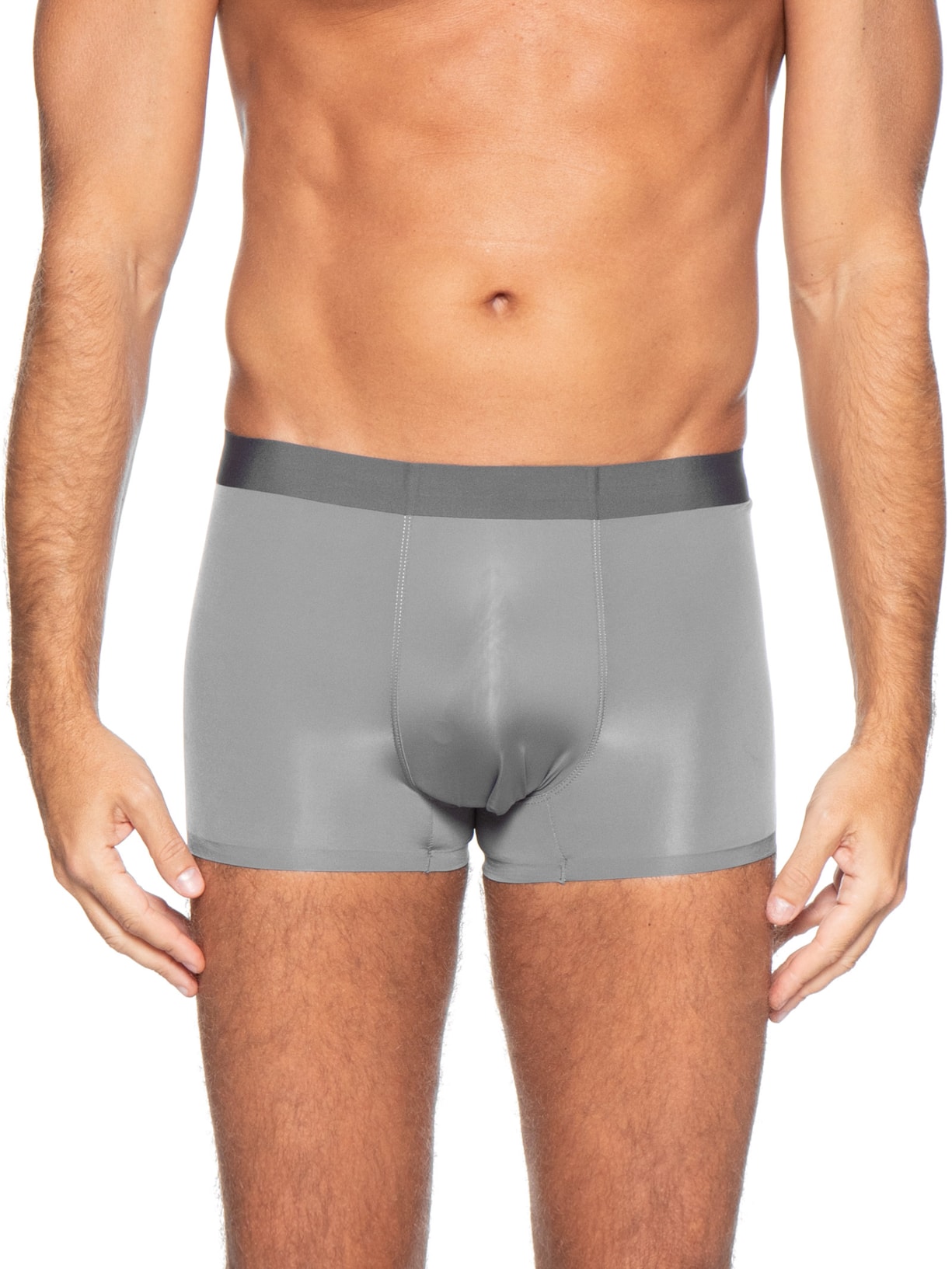 Cueca Box Sem Costura Poliamida Cinza Basiq Men