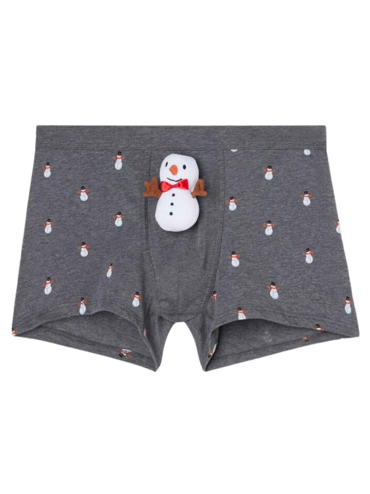 Cueca Boxer Boneco De Neve Em Algodão Supima - Cinza