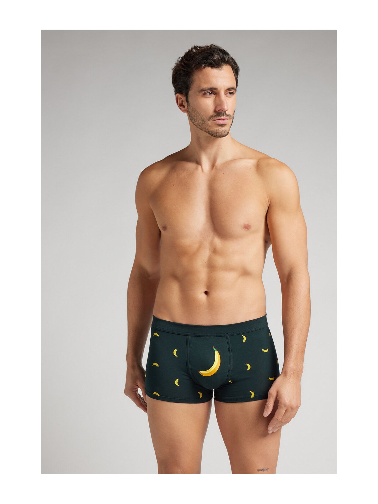 Cueca Boxer Com Estampa De Bananas Em Algodão Supima Verde Intimissimi