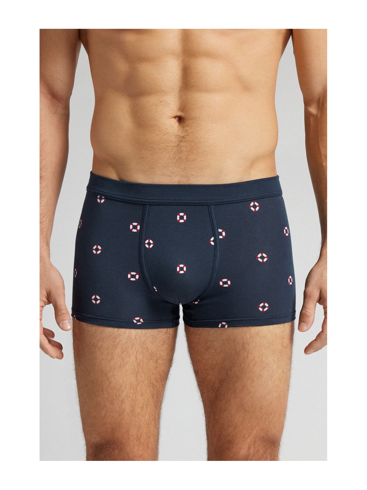 Cueca Boxer Com Estampa De Boias Em Algodão Natural Fresh Azul Intimissimi