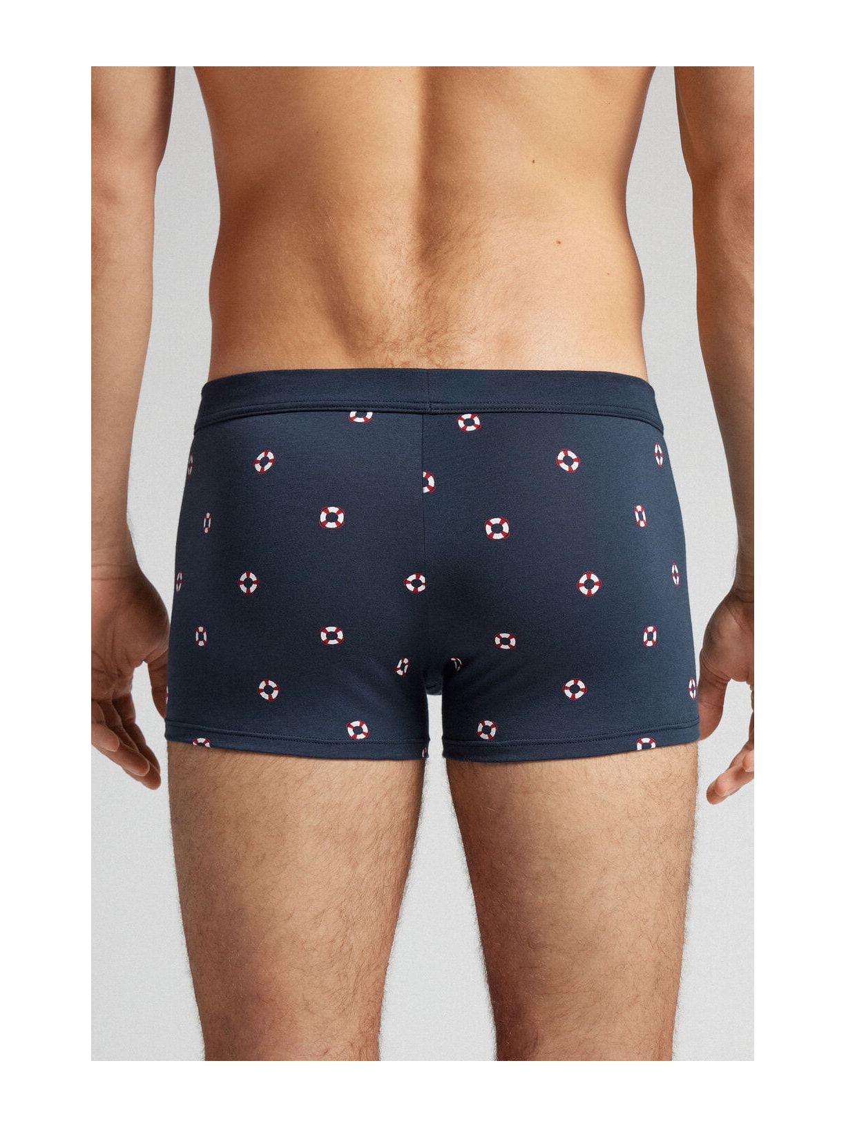 Cueca Boxer Com Estampa De Boias Em Algodão Natural Fresh Azul Intimissimi