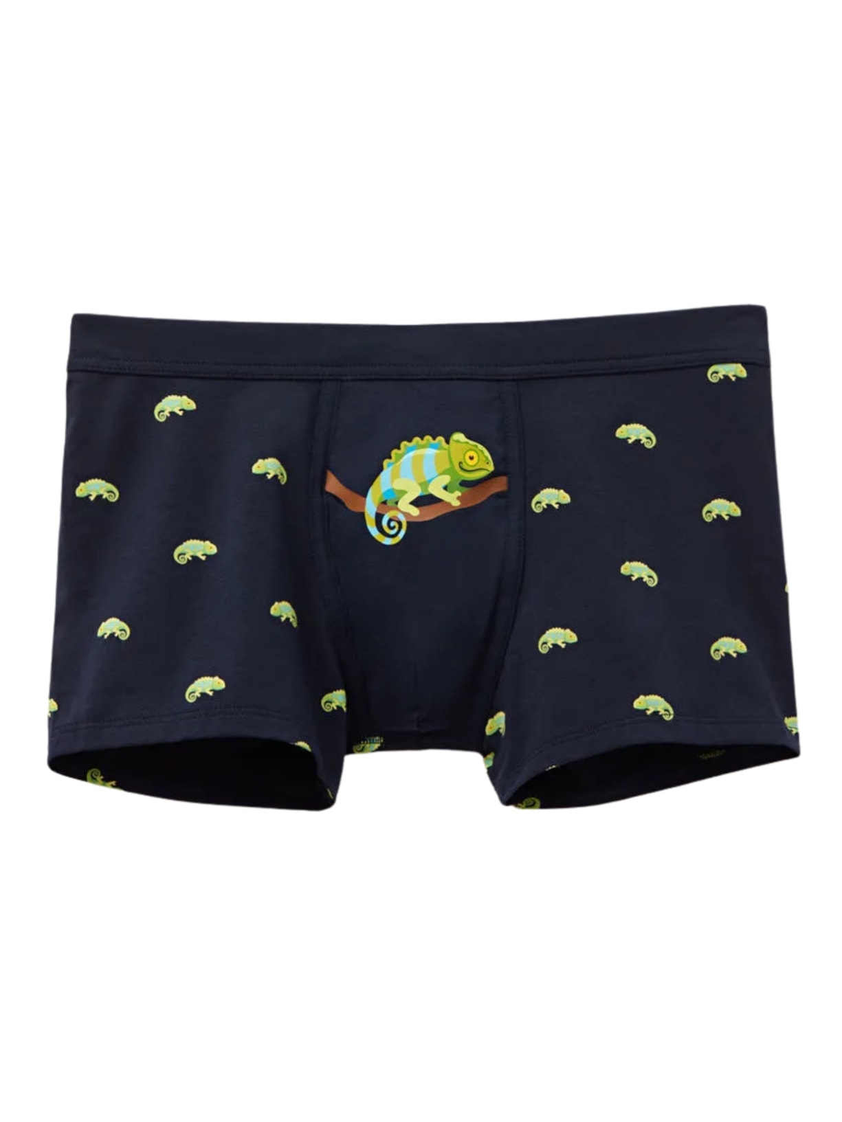 Cueca Boxer Com Estampa De Camaleão Em Algodão Supima - Azul