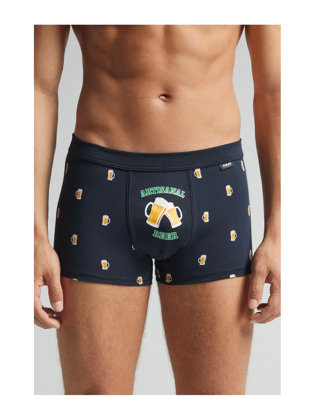 Cueca Boxer Com Estampa De Cerveja Em Algodão Supima Azul Intimissimi