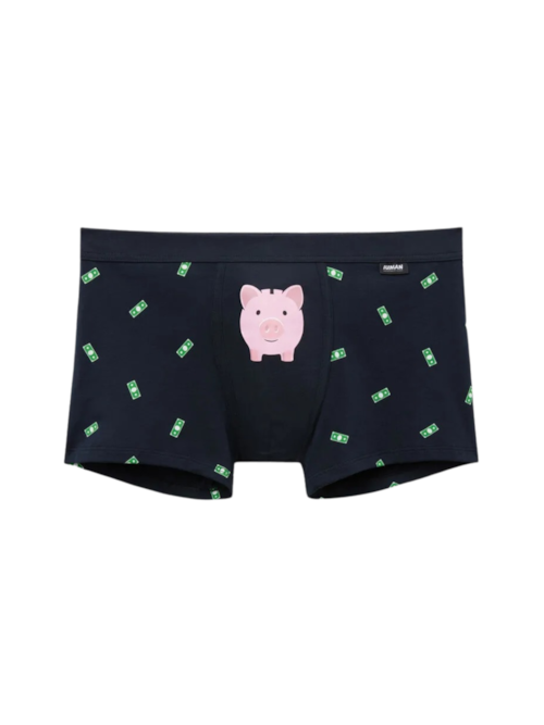 Cueca Boxer Com Estampa De Dólar Em Algodão Supima - Azul